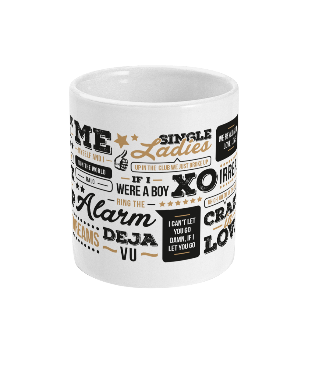 High Quality 11oz mug, celebrating musician Beyonce.