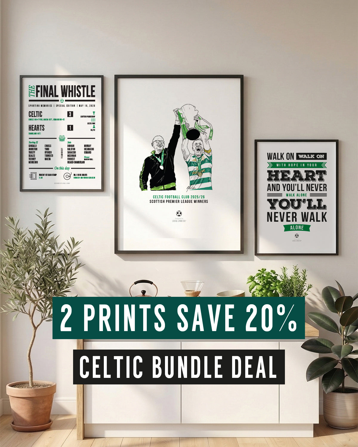 celtic fc football club fan wall art prints local lingo
