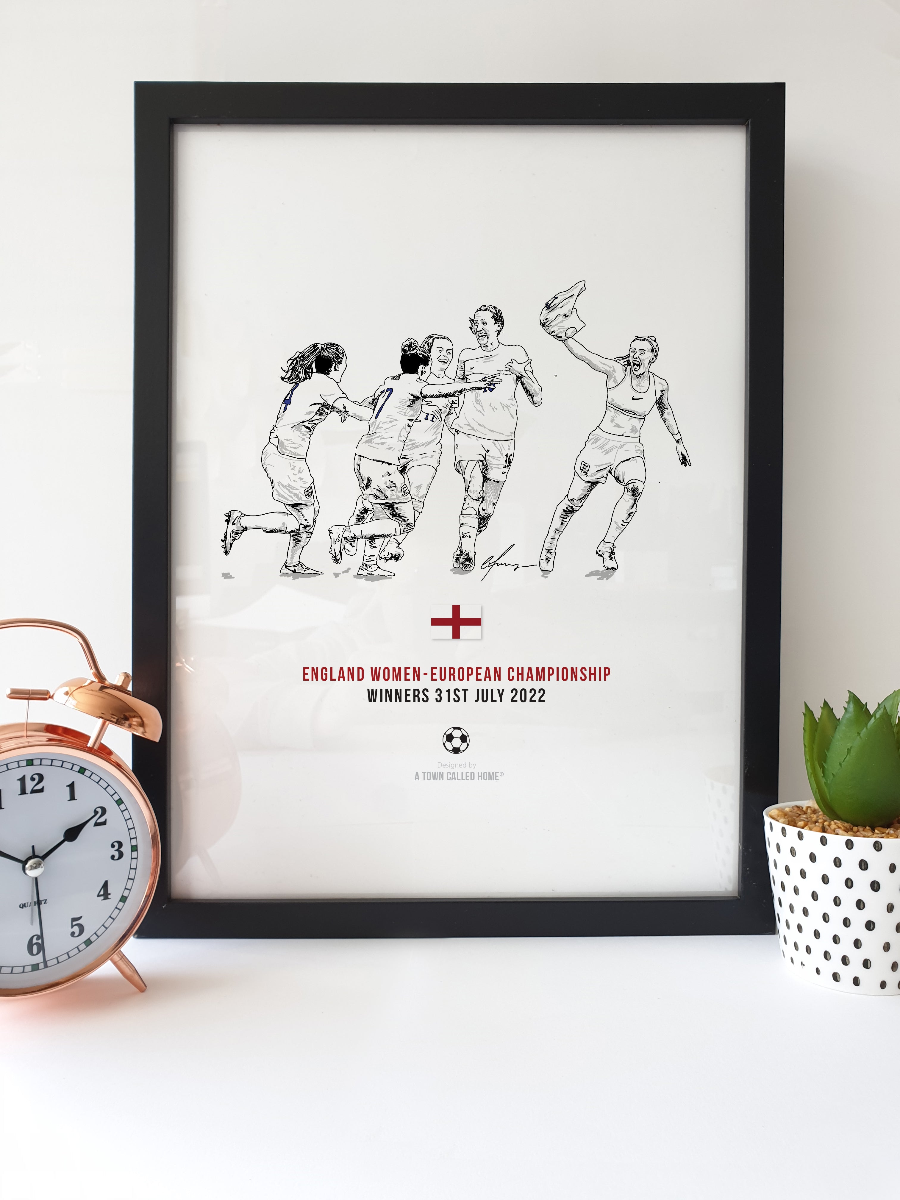 England Women - Football Print  / Poster -  European Championship Winners 2022