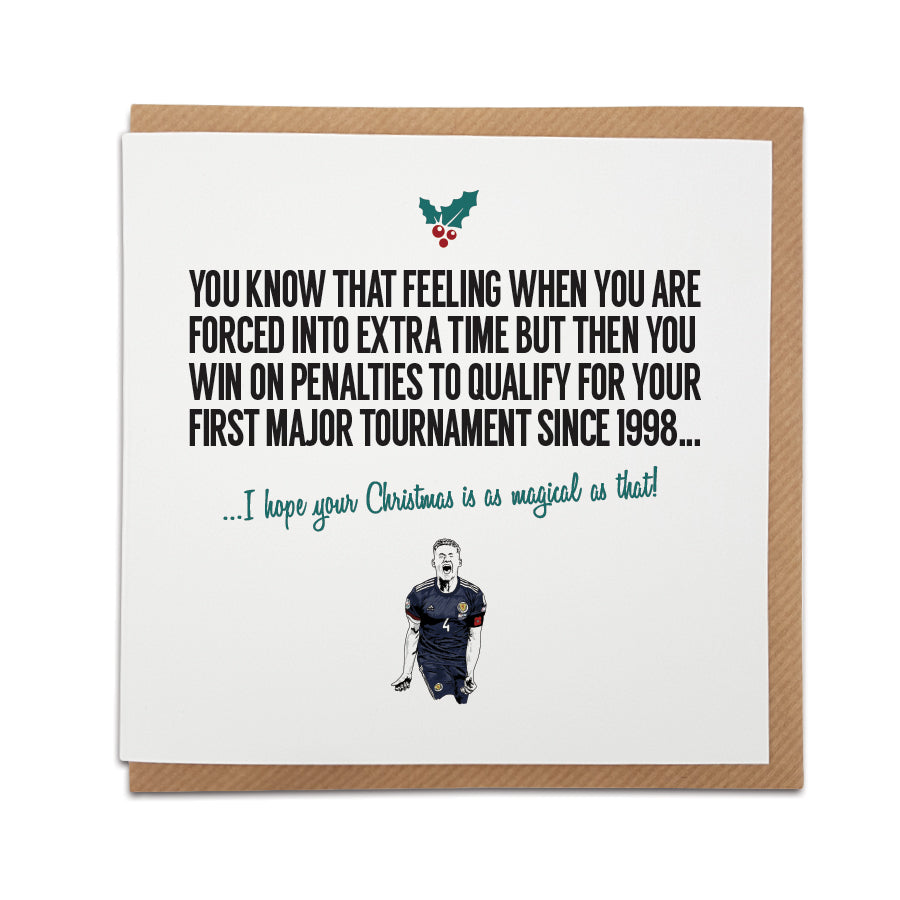 SCOTLAND EURO 2020 QUALIFIER FUNNY AND UNIQUE GLASGOW CHRISTMAS CARD PERFECT FOR ANY SCOTTISH FOOTBALL FAN