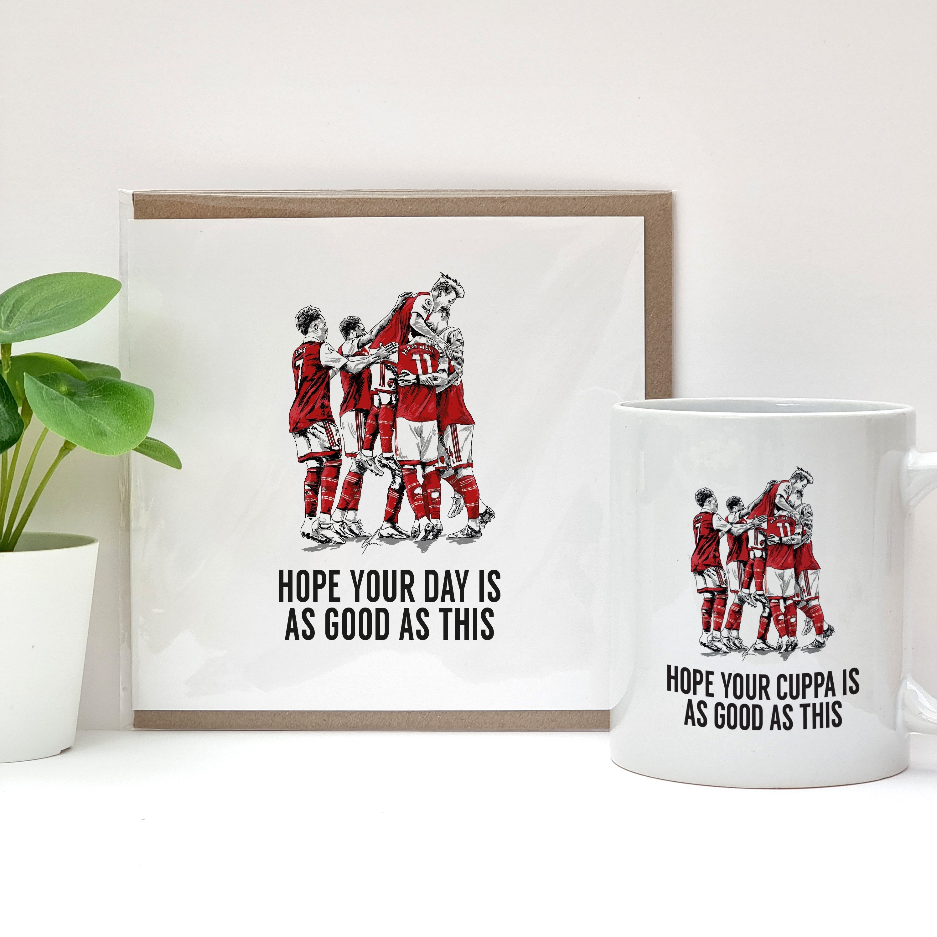 Arsenal football fan card and mug gift set