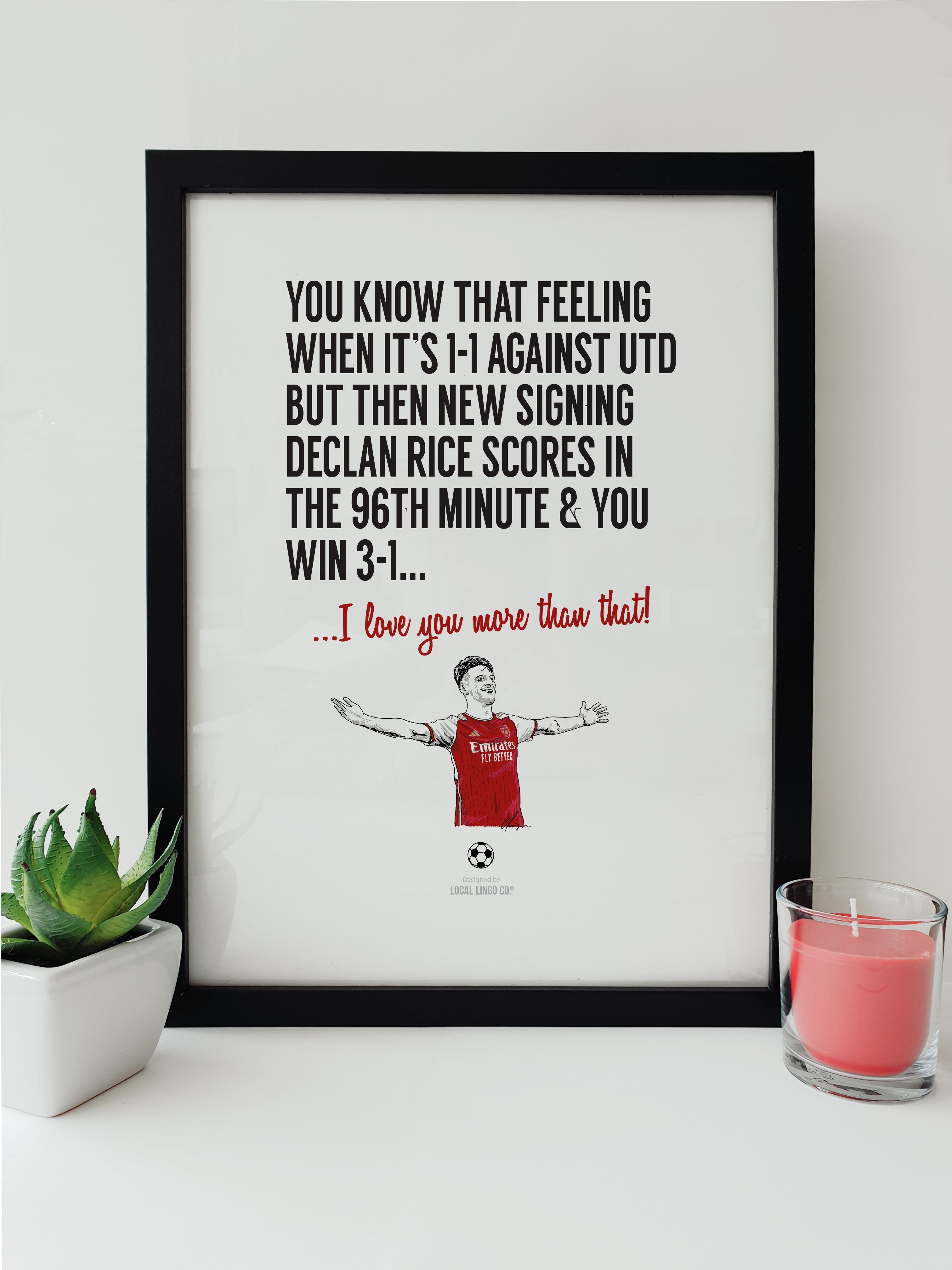 Arsenal Football Club Inspired A3/A4 Print - Declan Rice's First Goal