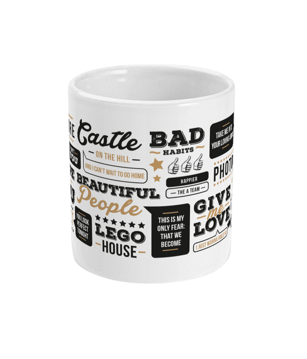 High Quality 11oz mug, celebrating musician Ed Sheeran.  Designed & made in the UK.