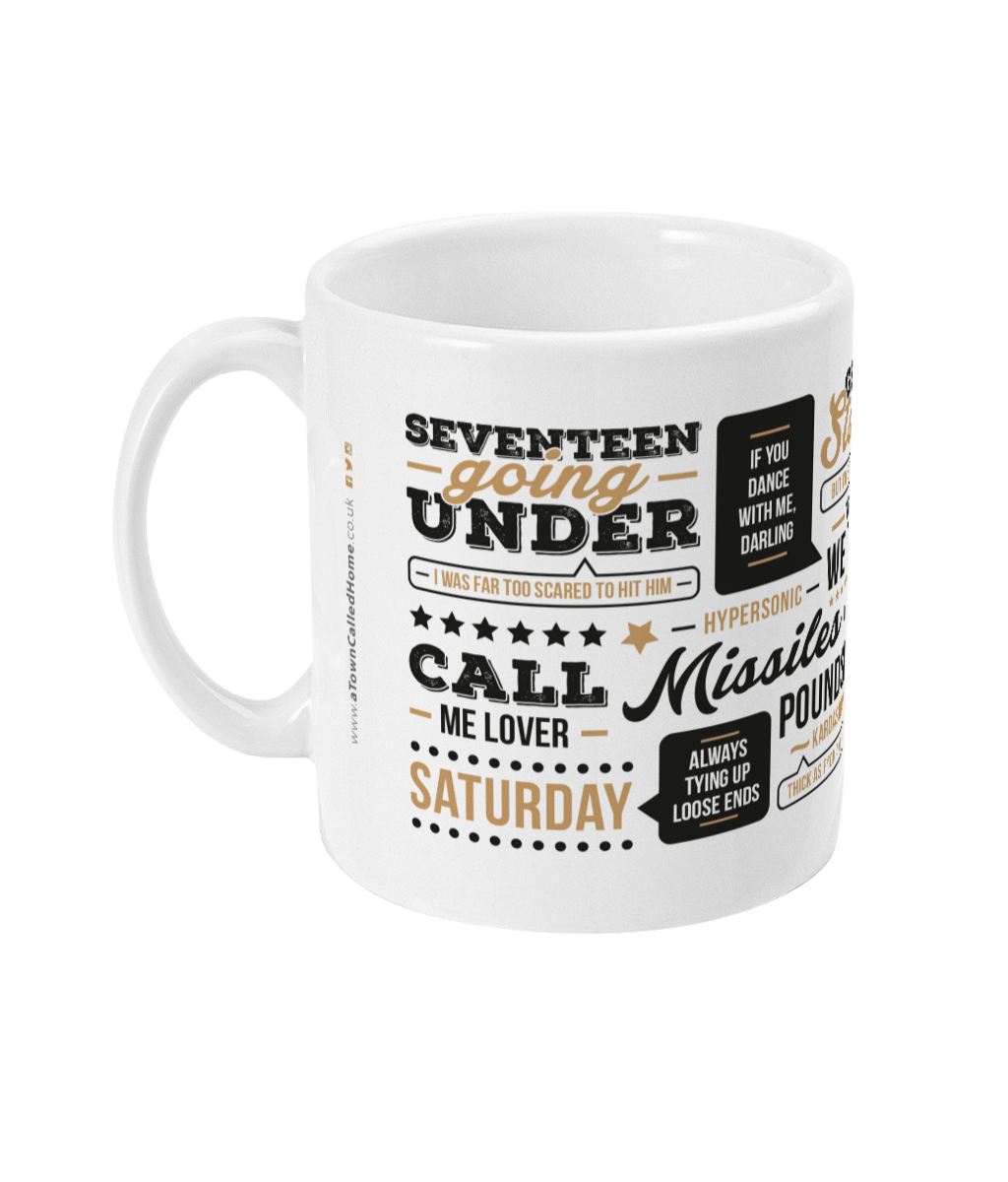 High Quality 11oz mug, celebrating musician Sam Fender.  Designed & made in the UK.