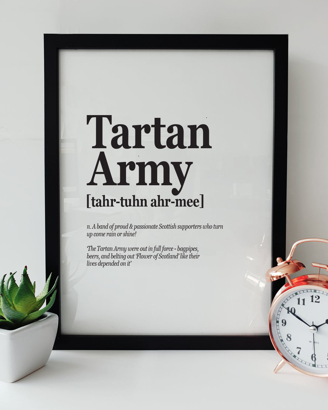 Tartan Army noun definition print – Scottish football supporters typographic wall art by Local Lingo.