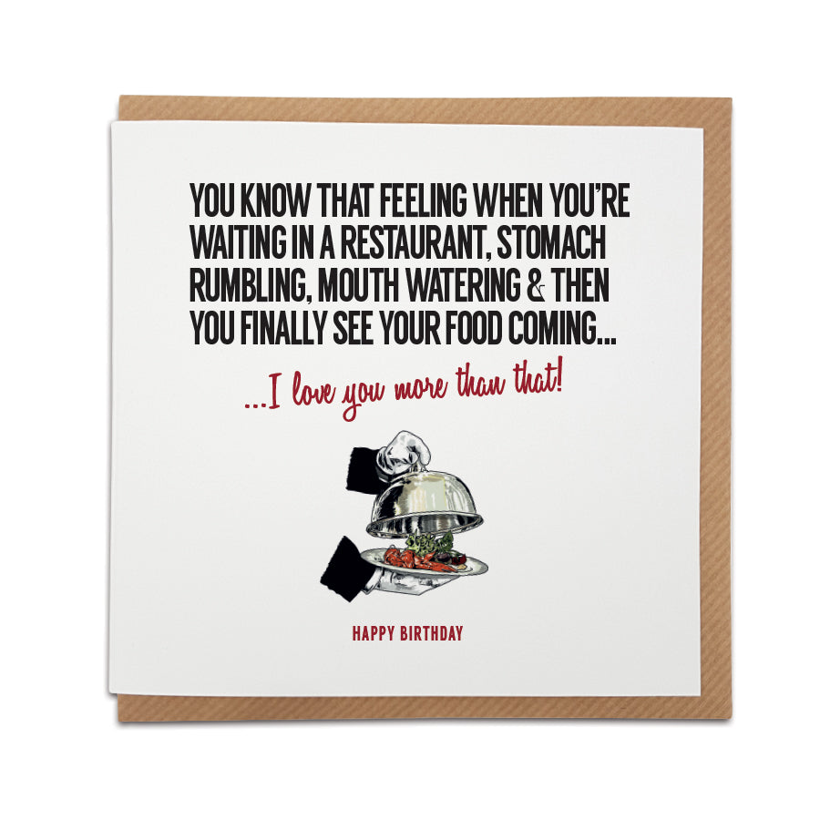 Waiting in Restaurant - That Feeling when... Greetings Card