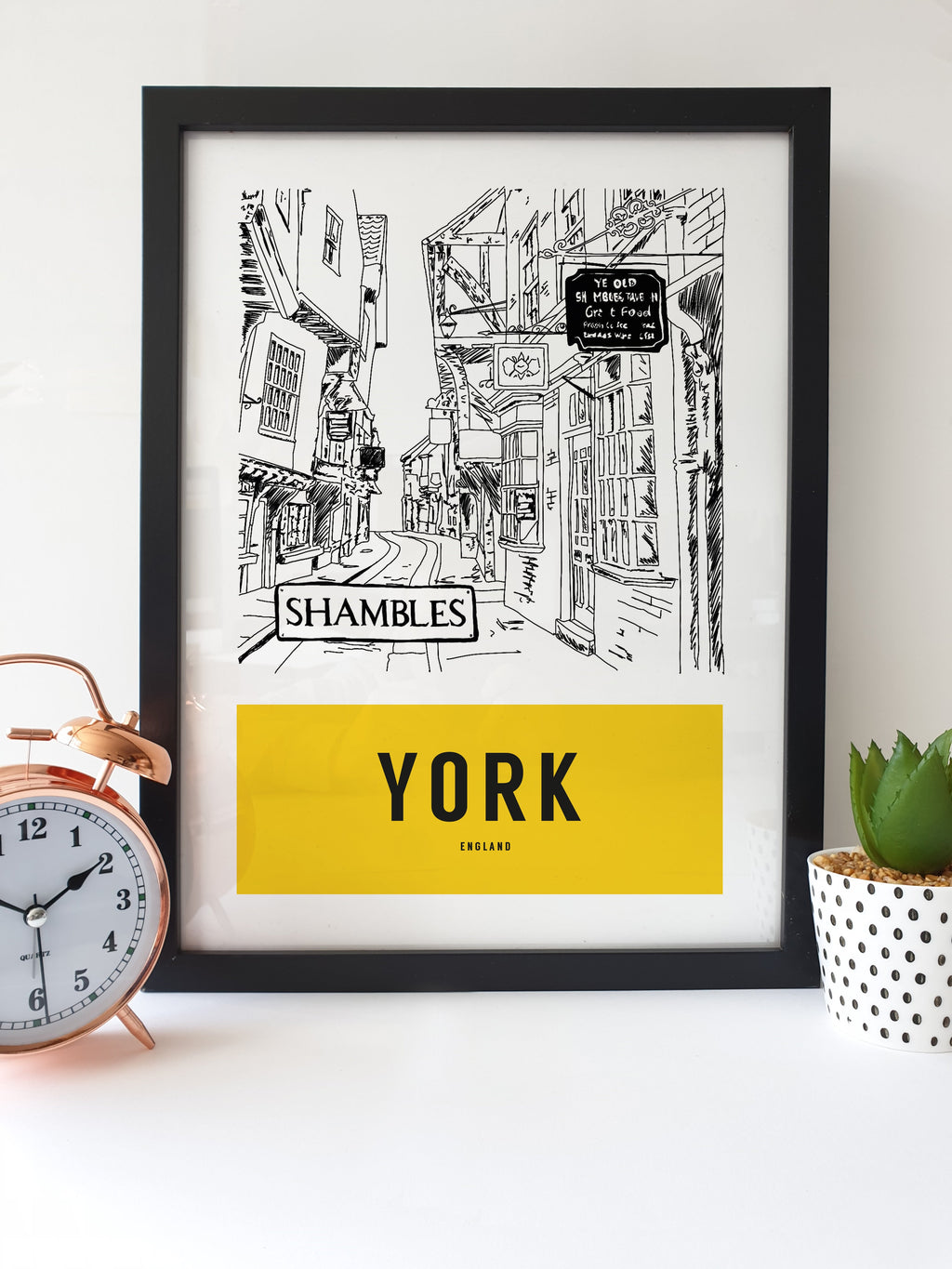 The Shambles, York -  Yorkshire Landmark Print (Various colours available)