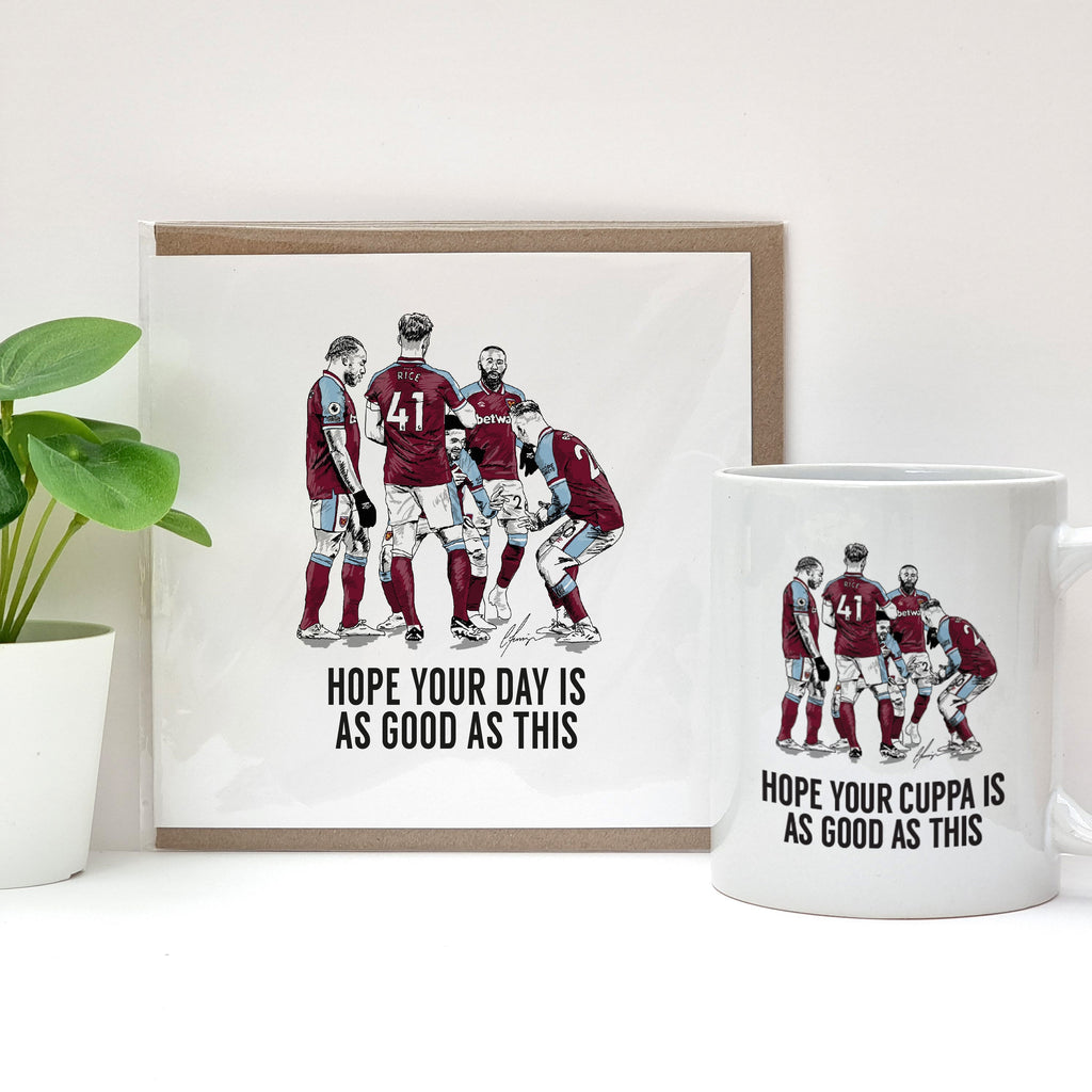 West Ham football fan card and mug gift