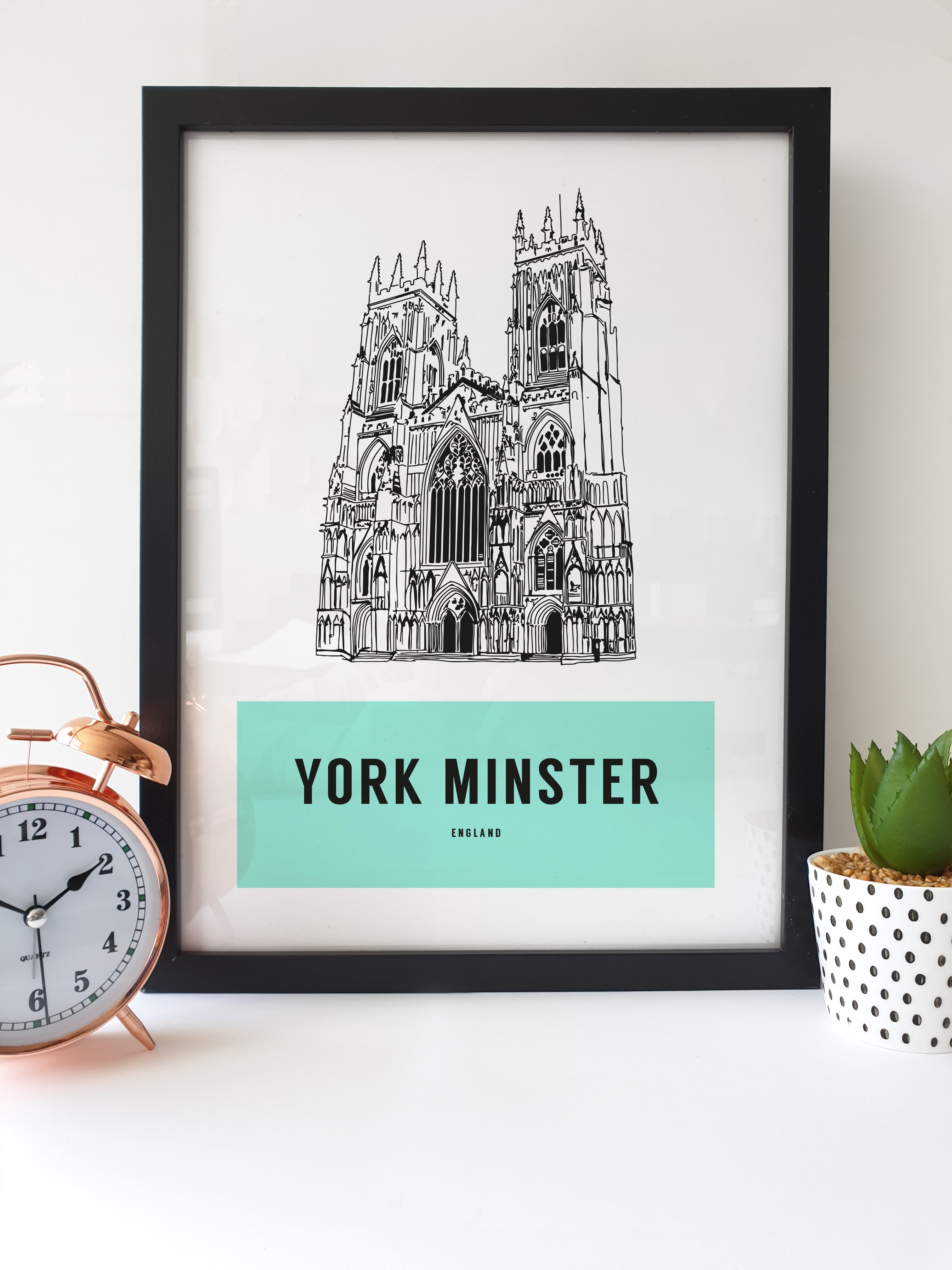 York Minster -  Yorkshire Landmark Print (Various colours available)