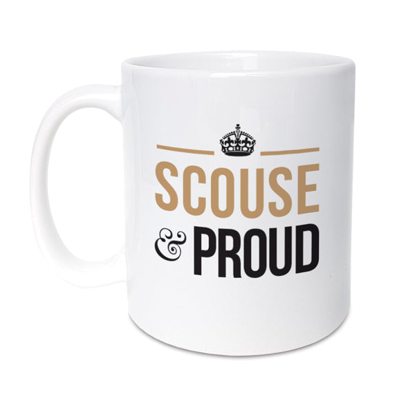 A unique mug featuring a proud Scouse statement. It will make the perfect gift for someone from Liverpool. Whether it's for a birthday, Christmas or any other special occasion.    Mug reads: Scouse & Proud