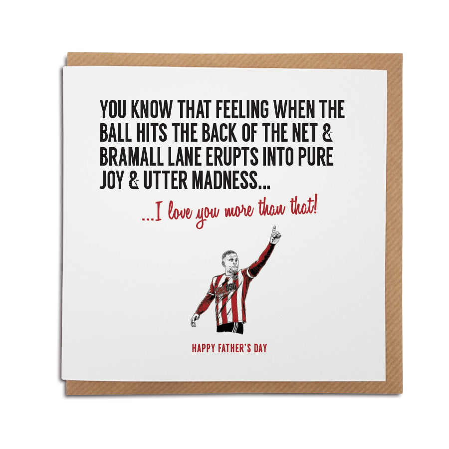 Sheffield United Football Club Father's Day Card. A unique handmade card, perfect for any Blades supporter