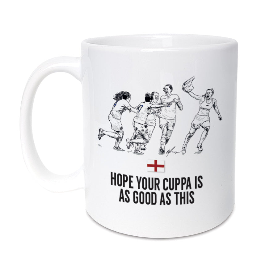 England Women's national Football team Mug. The perfect gift for Lionesses supporters to remember the joy of the Wembley Final, 31st July 2022