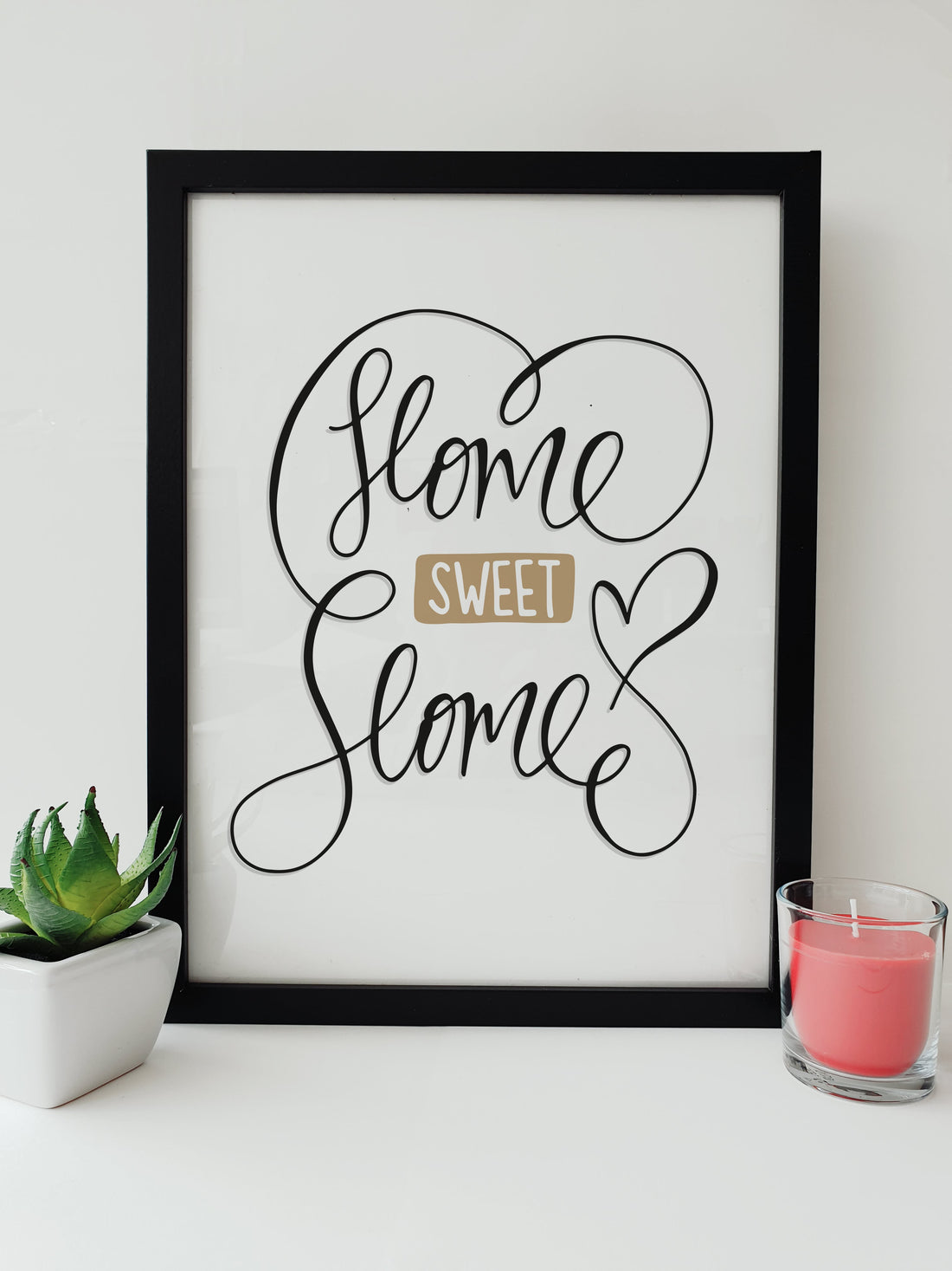 High quality hand drawn illustrated print. perfect way to show the importance of home.  An unique Home themed print which features a handwriting style message. Perfect to display in your home.   Print Reads: Home Sweet Home