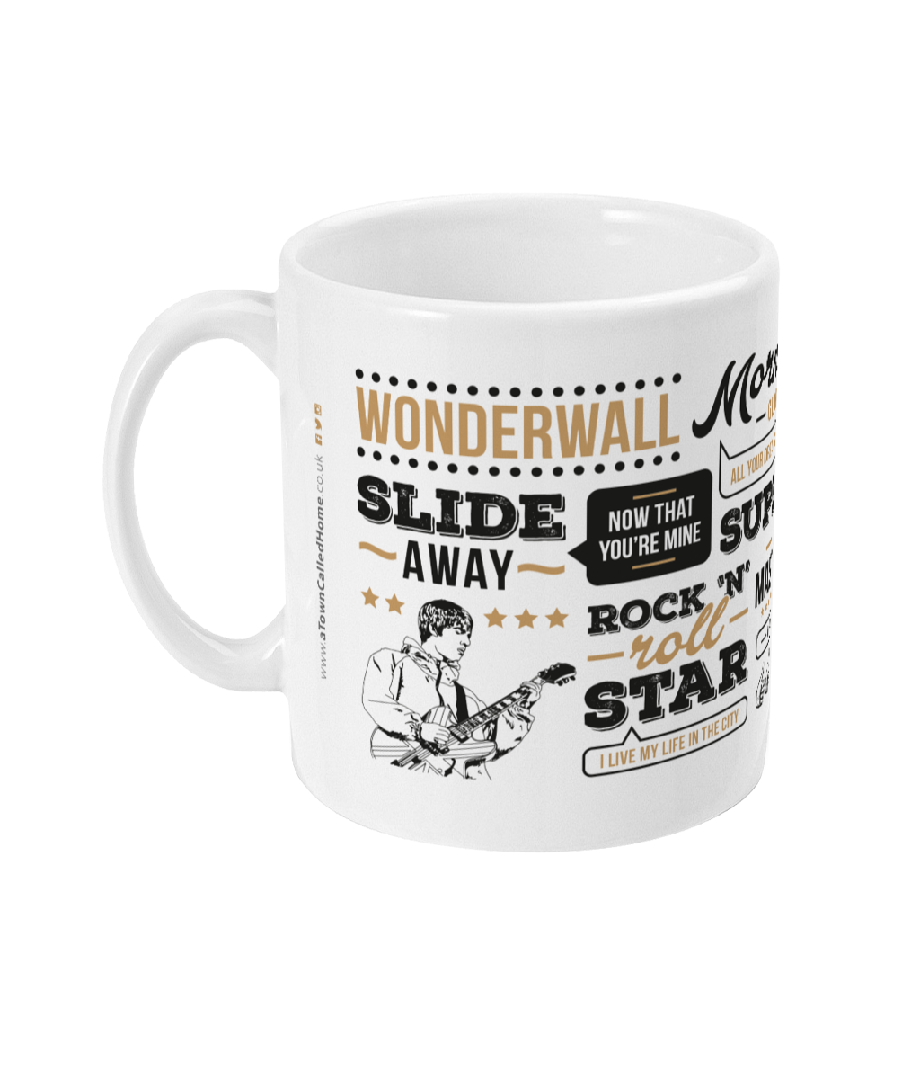 High Quality 11oz mug, celebrating the popular band Oasis.  Designed & made in the UK.